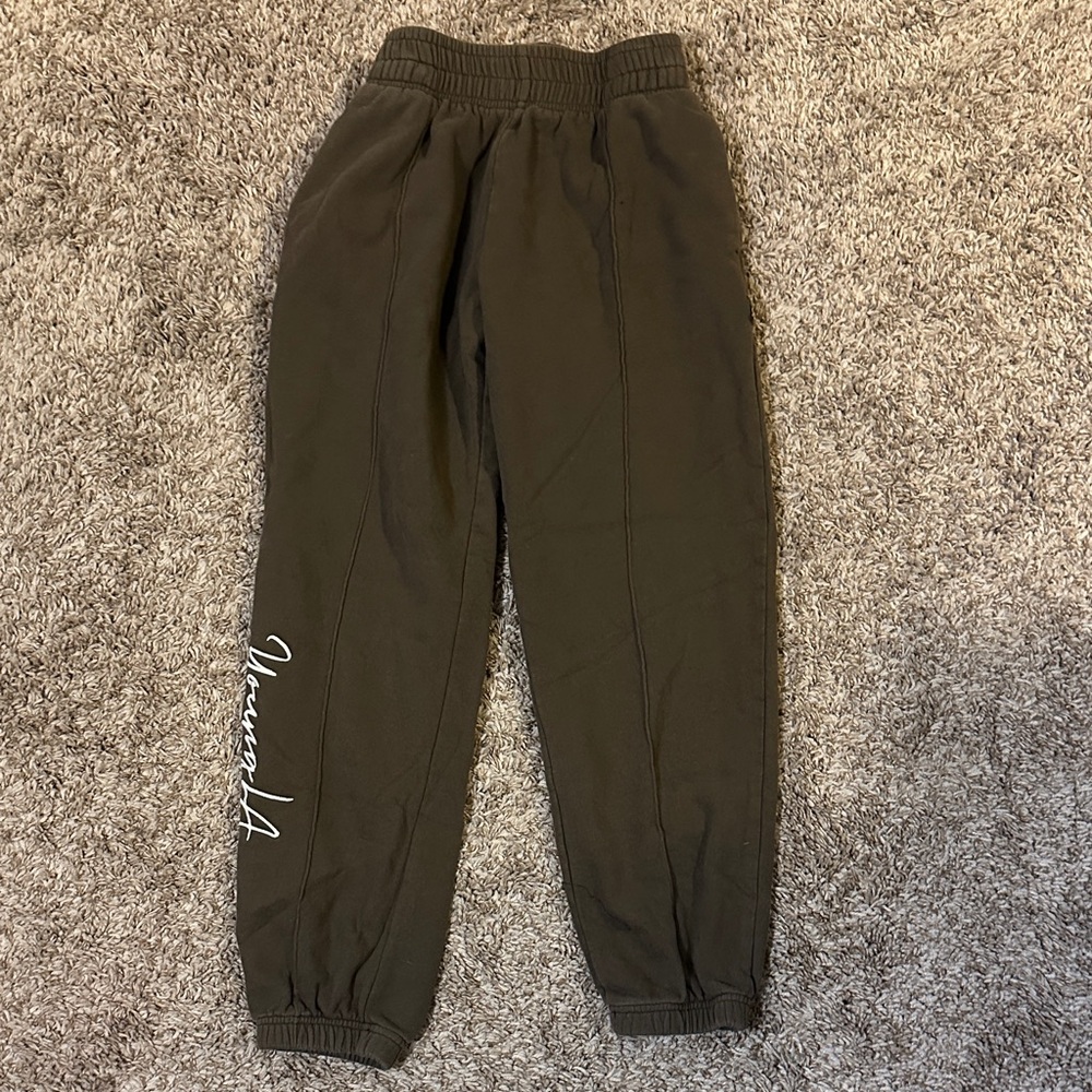 YoungLA Olive Joggers with White Embroidery